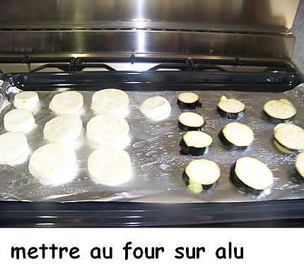 recette Duo d’aubergines  mille - feuille  et  poêlées » timbale aux pâtes "avoines"