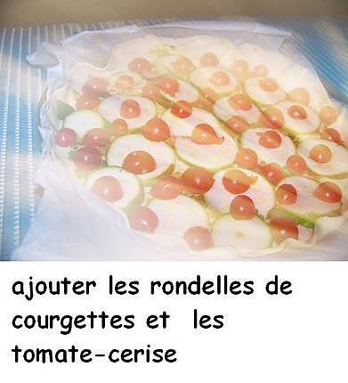 recette Tarte aux tomates cerise , courgettes  et feta