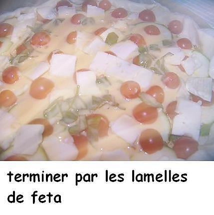 recette Tarte aux tomates cerise , courgettes  et feta