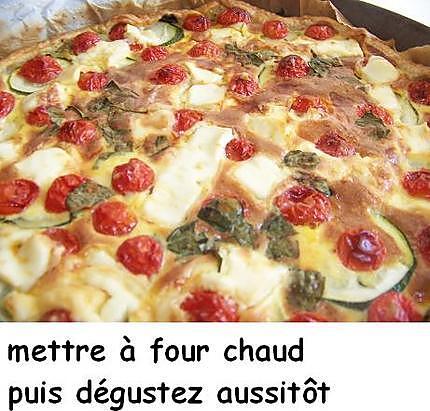 recette Tarte aux tomates cerise , courgettes  et feta