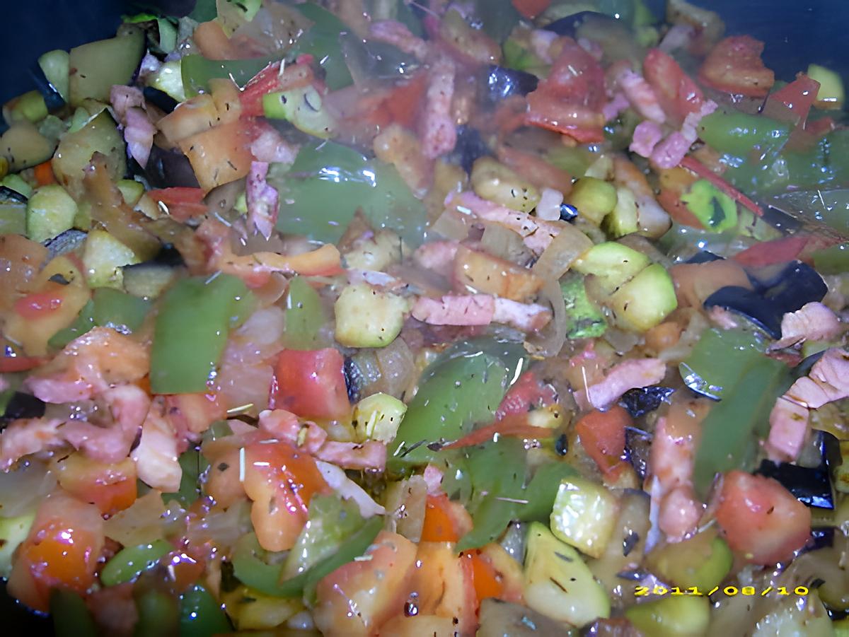 recette ma ratatouille aux petits lardons