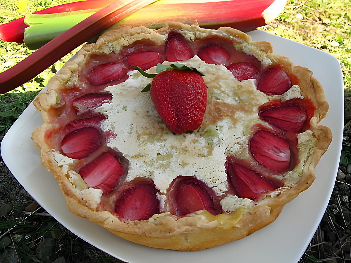 recette TARTE RHUBARBE FRAISE