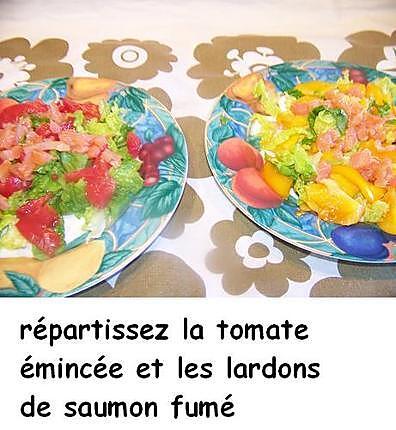 recette Salade aux lardons de saumon atlantique  fumé