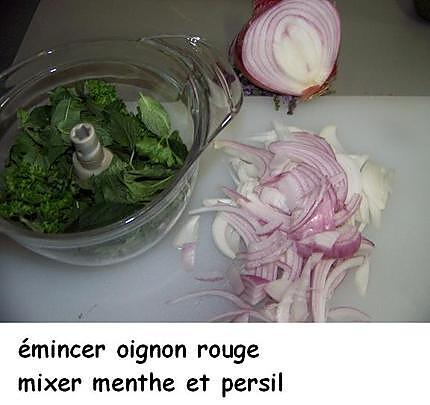 recette Taboulé vert au crabe et aux oignons rouges