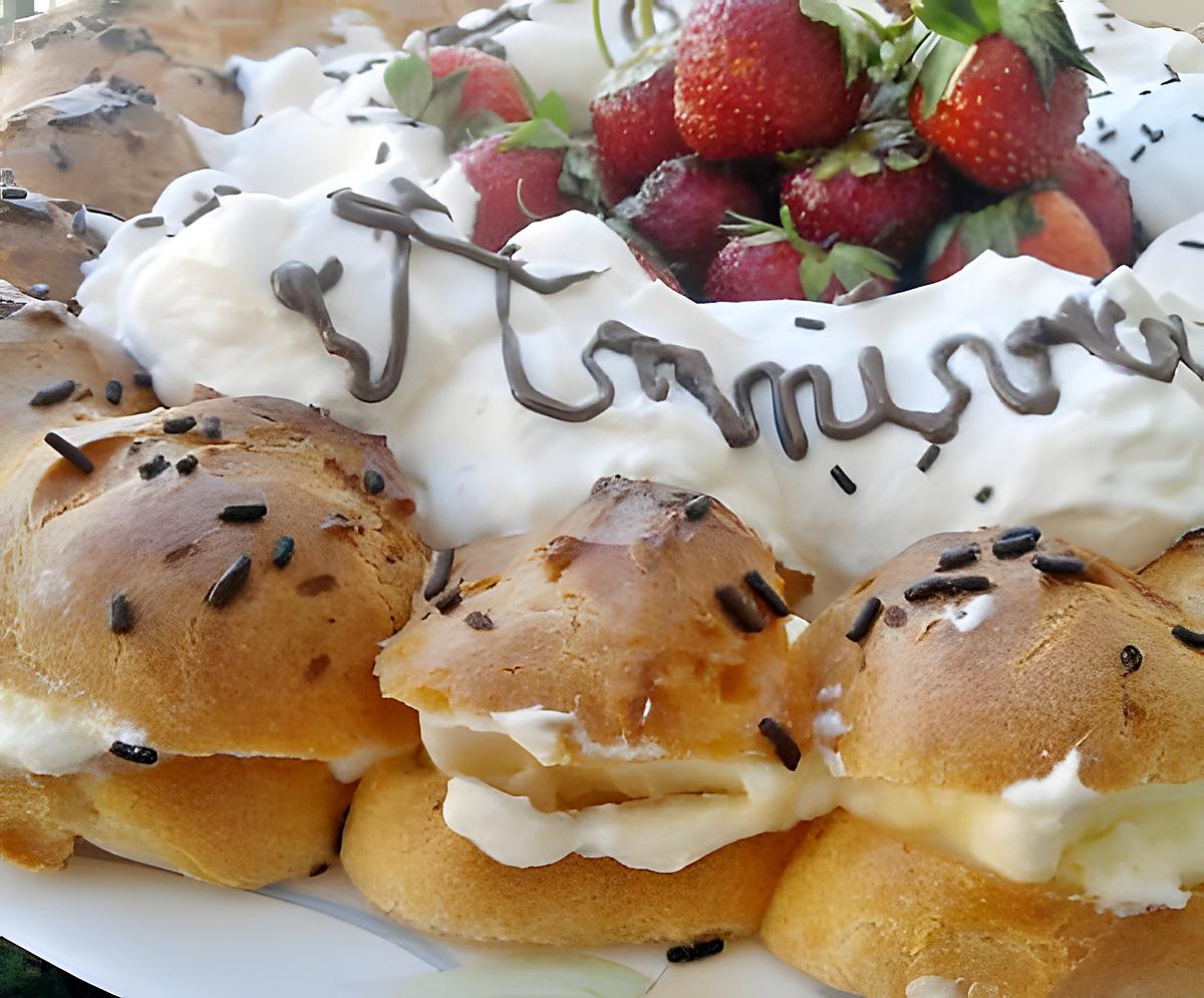 recette Paris brest à la créme de mascarpone citroné et fraises