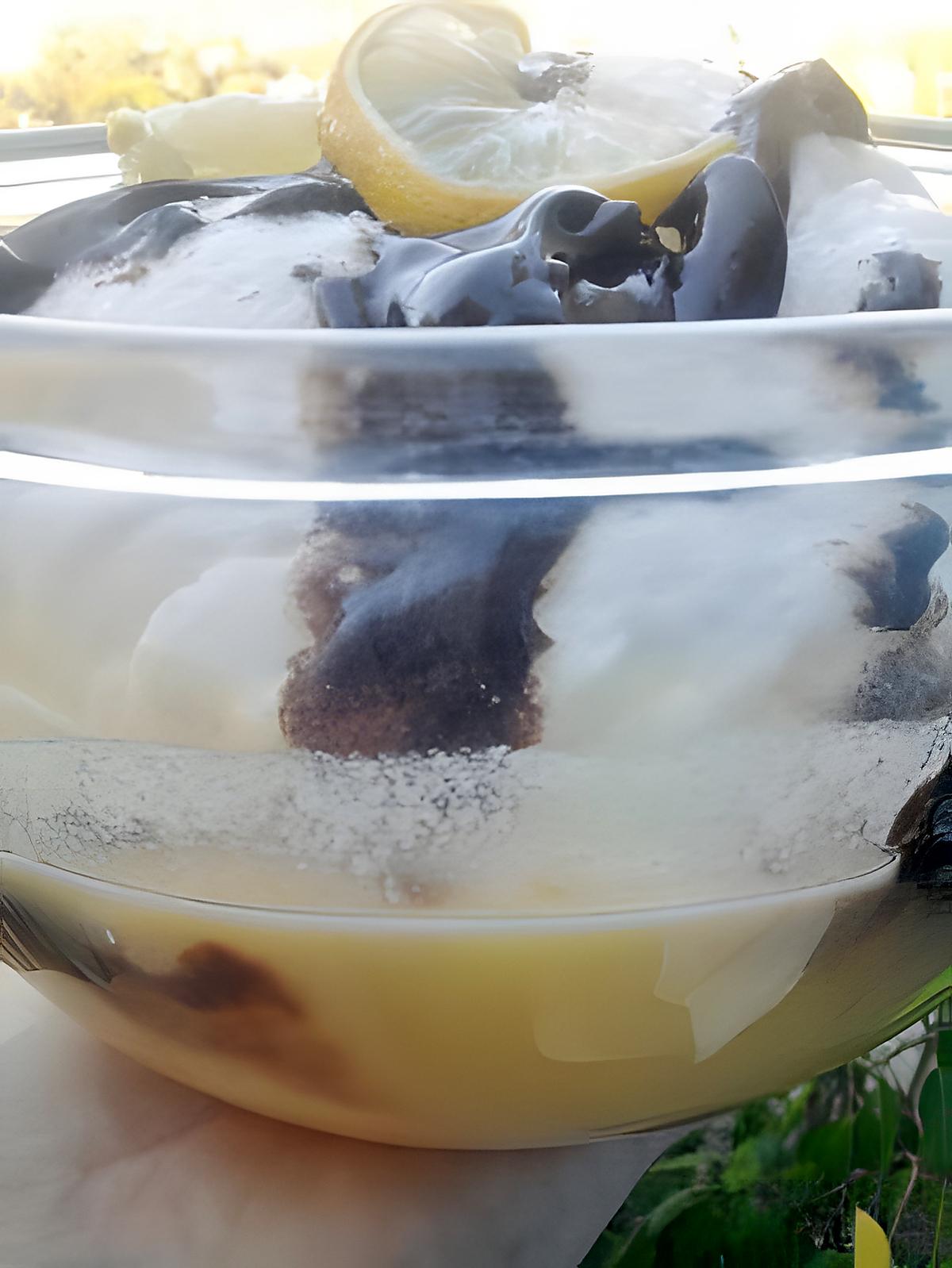 recette Ile flottante au citron et coulis de chocolat