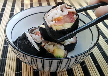 recette Sushi au jambon tomates et mozarella