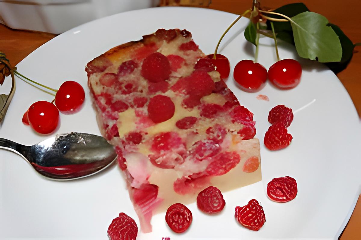 recette Petits clafoutis cerise-framboise