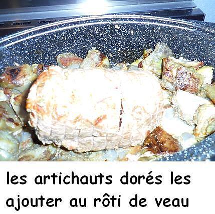 recette Roti de veau aux artichauts et  assortiment de champignons des bois