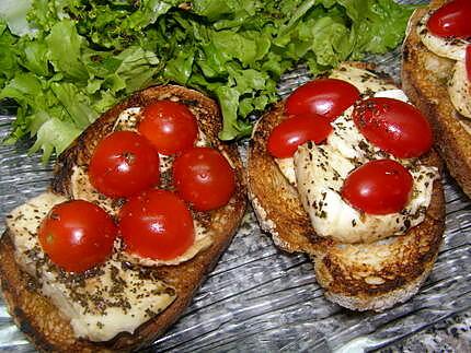 recette bruschettas à la tomate cerise et mozzarella