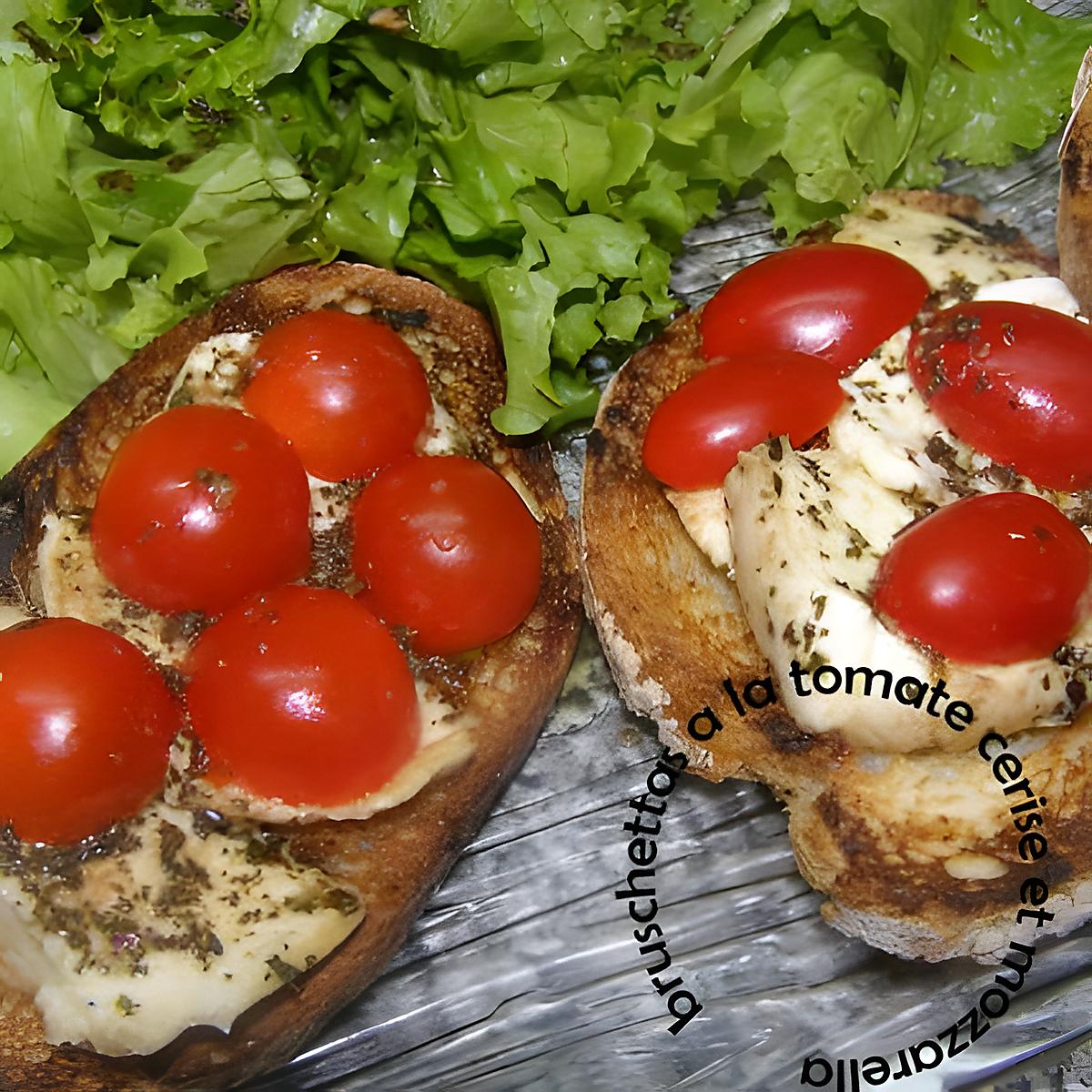 recette bruschettas à la tomate cerise et mozzarella