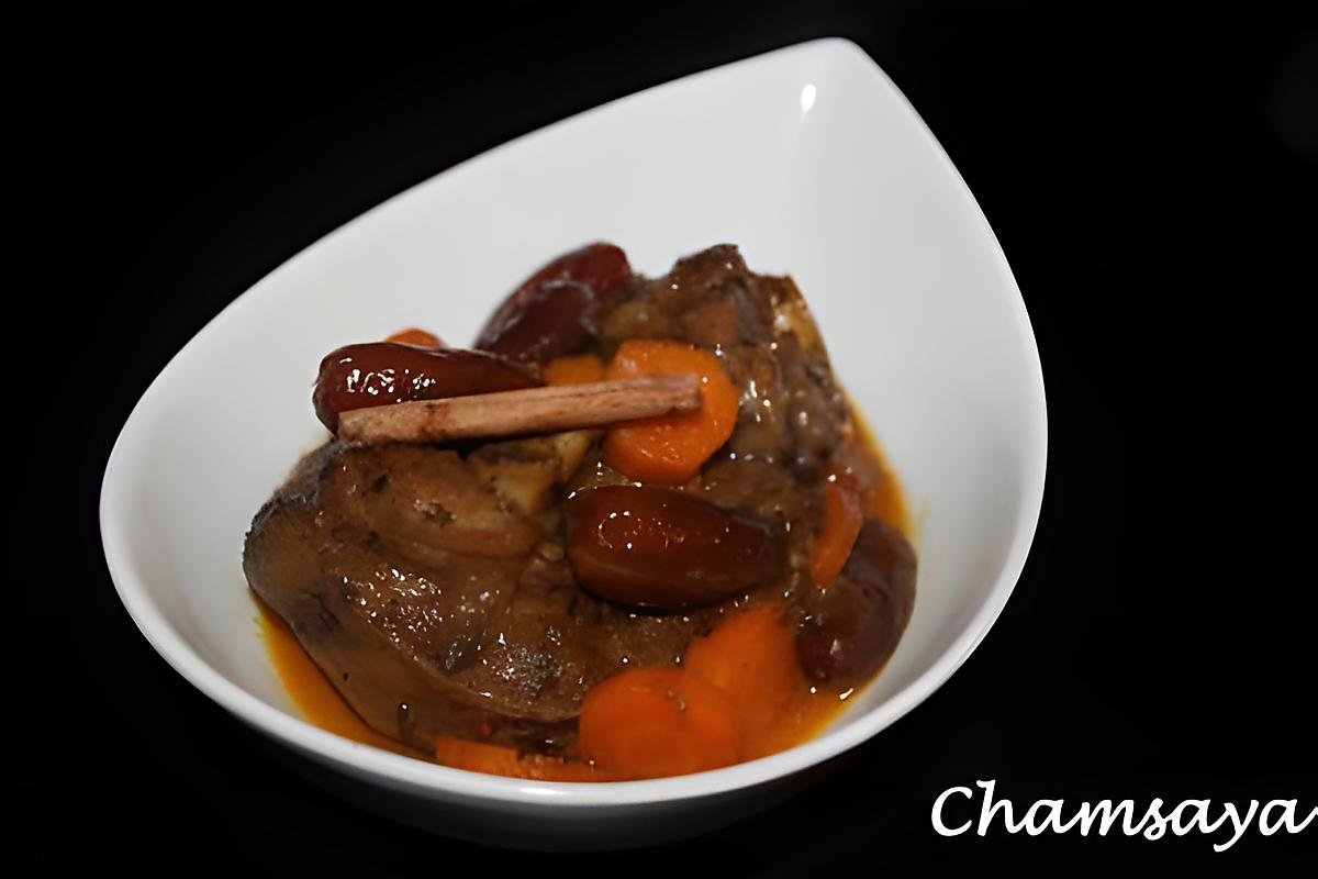 recette Epaule d'agneau aux carottes et dattes