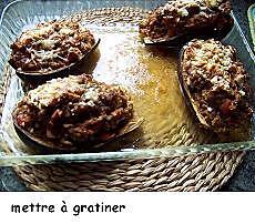 recette Aubergines Farcies au Thon  de Ana Luthi et Froufrous de courgettes