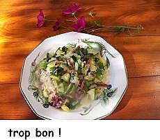 recette COURGETTES A LA CREME, LARDONS ET MENTHE CISELEE "A MA FACON". D’ Eglantine