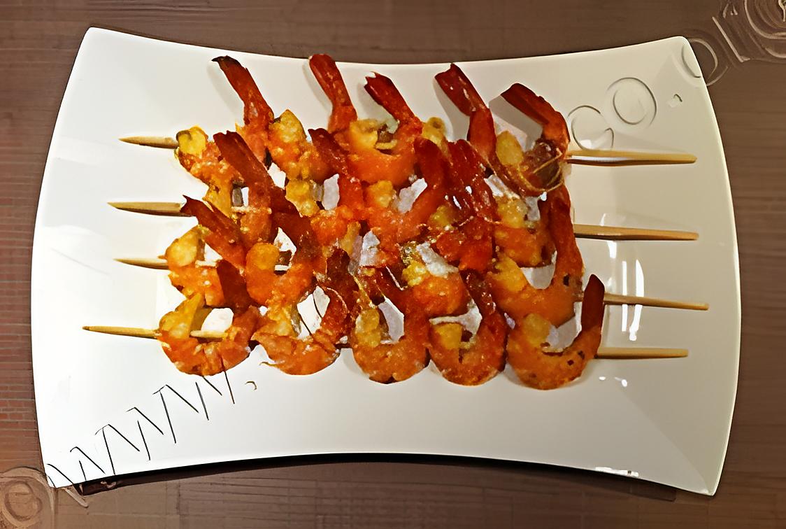 recette Brochettes de crevettes Asiatiques