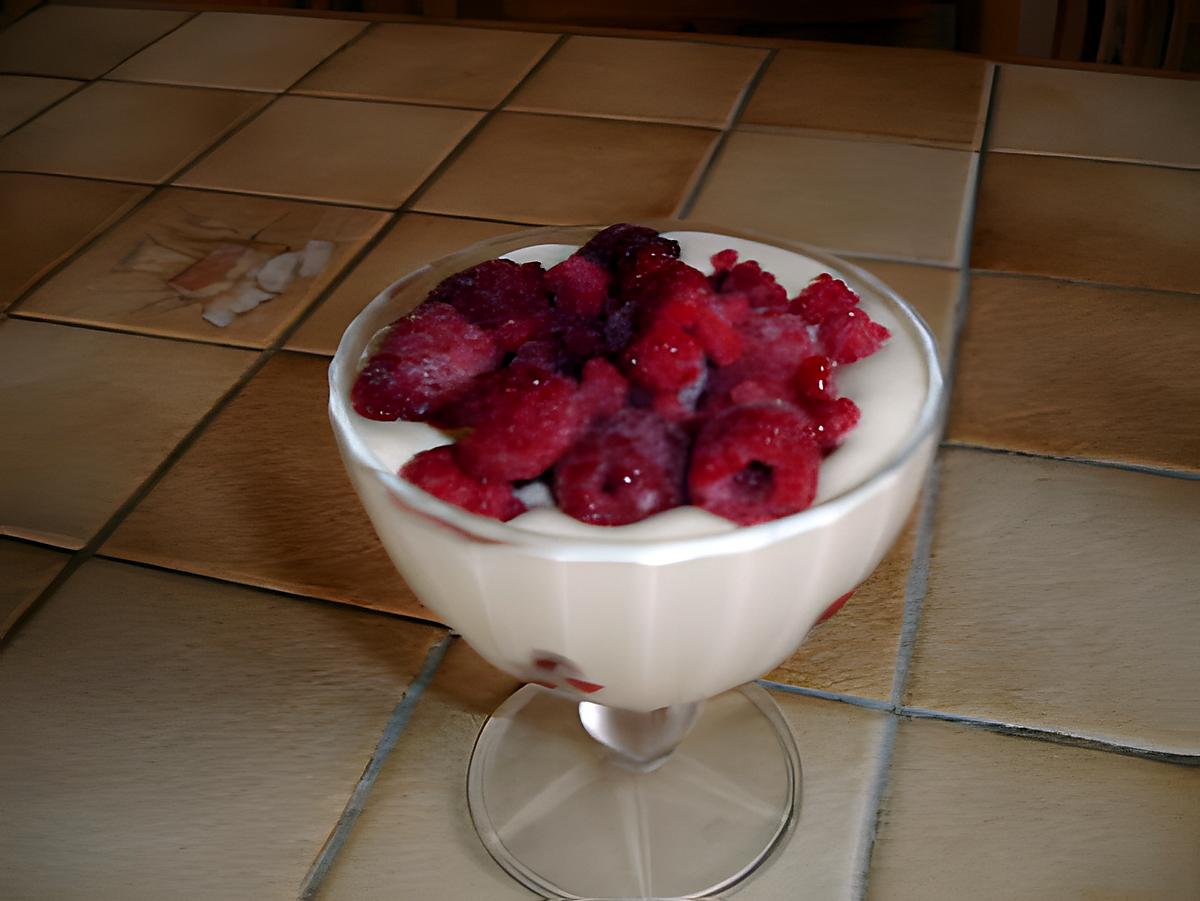 recette chantilly et  framboise