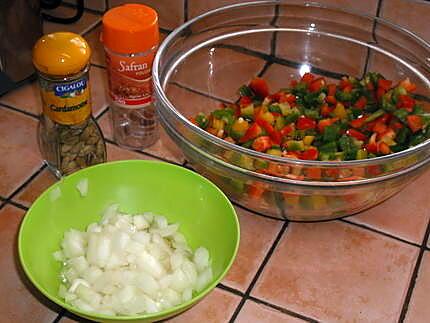 recette Riz safrané aux poivrons