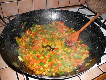 recette Riz safrané aux poivrons