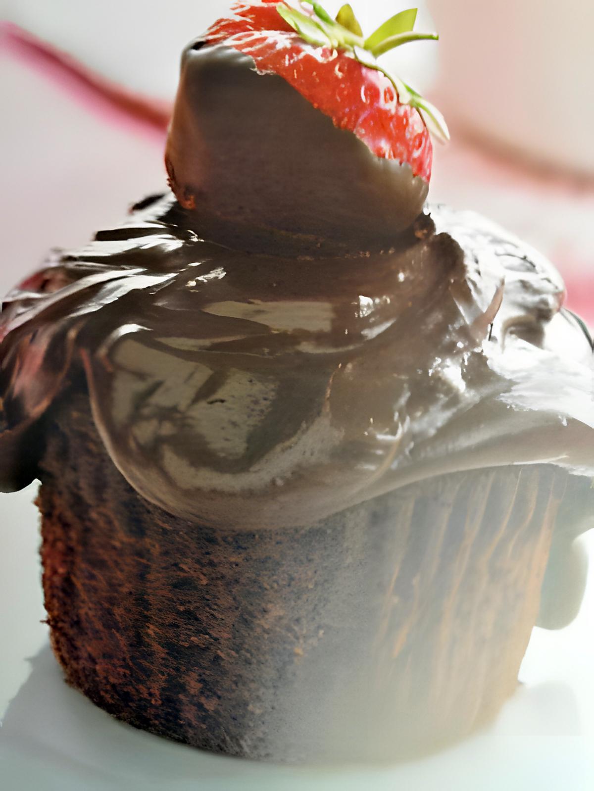 recette Cupcakes tout chocolat & fraise
