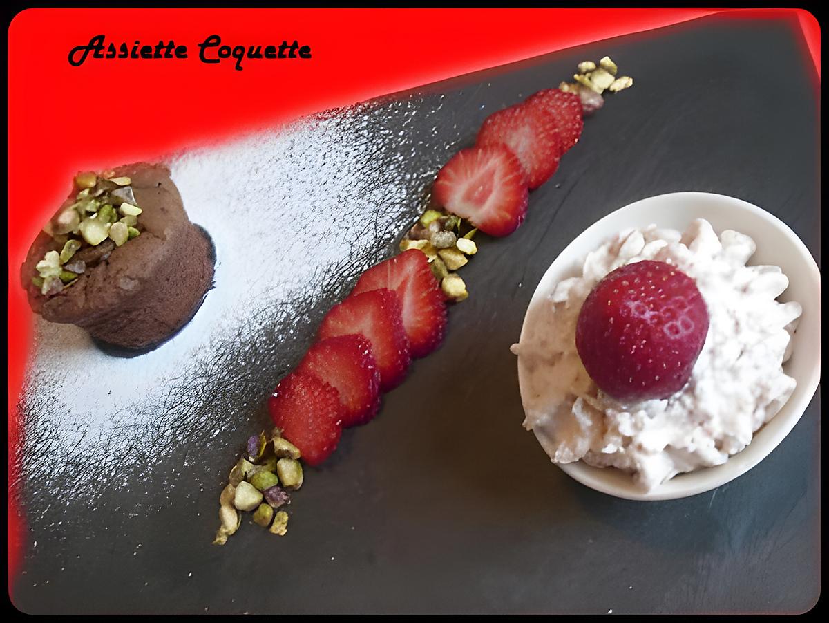 recette Brownies aux pistaches et chantilly fraise