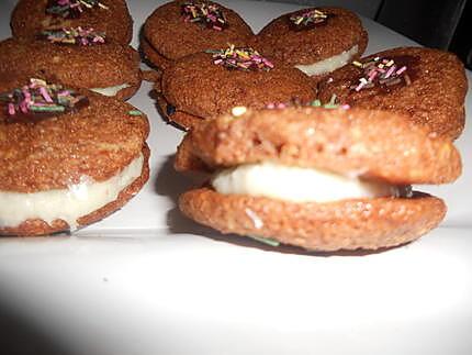 recette Whoopies pie tout choco fourré chocolat blanc noix de coco