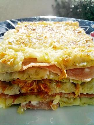 recette Lasagne de ravioles au jambon & fromage