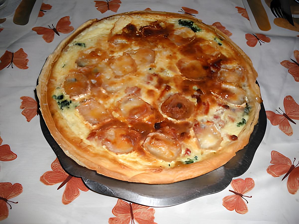 recette Tarte épinard, chèvre, lardons