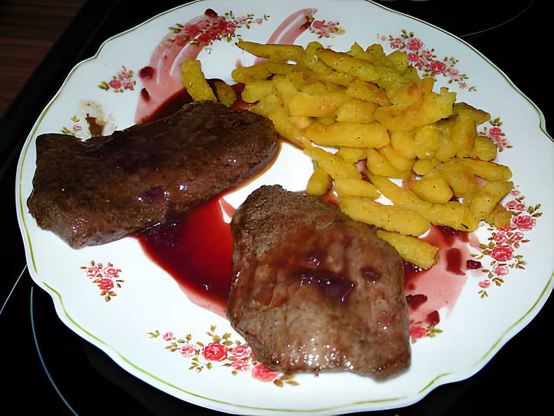 Recette d'Escalope de chevreuil à la sauce au cynorrhodon (photo perso)