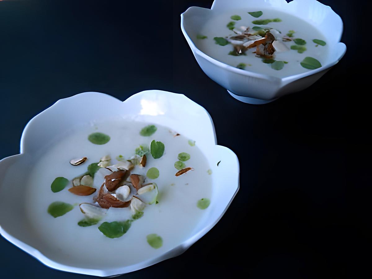 recette Ajo blanco de fenouil, amandes et huile d’origan