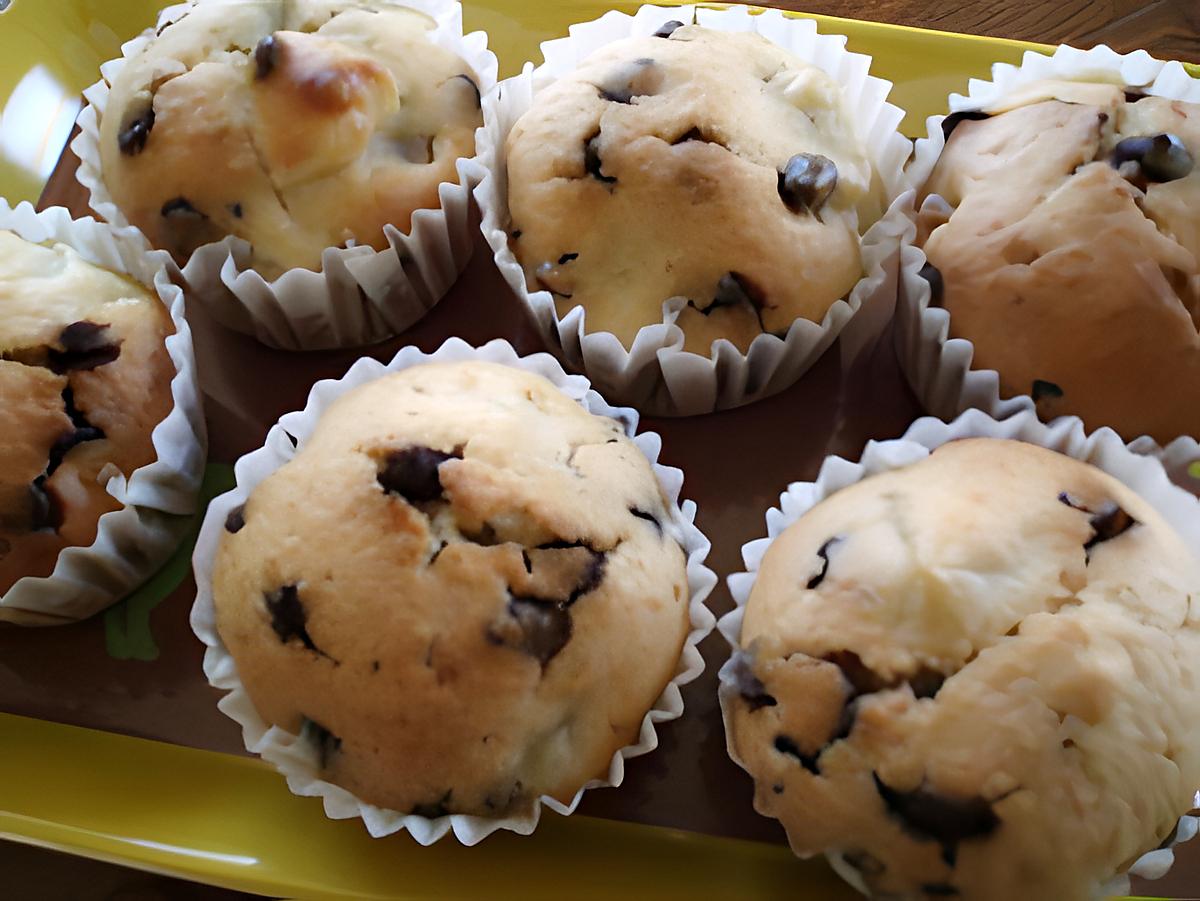 recette MUFFINS POIRE-PEPITES DE CHOCOLAT