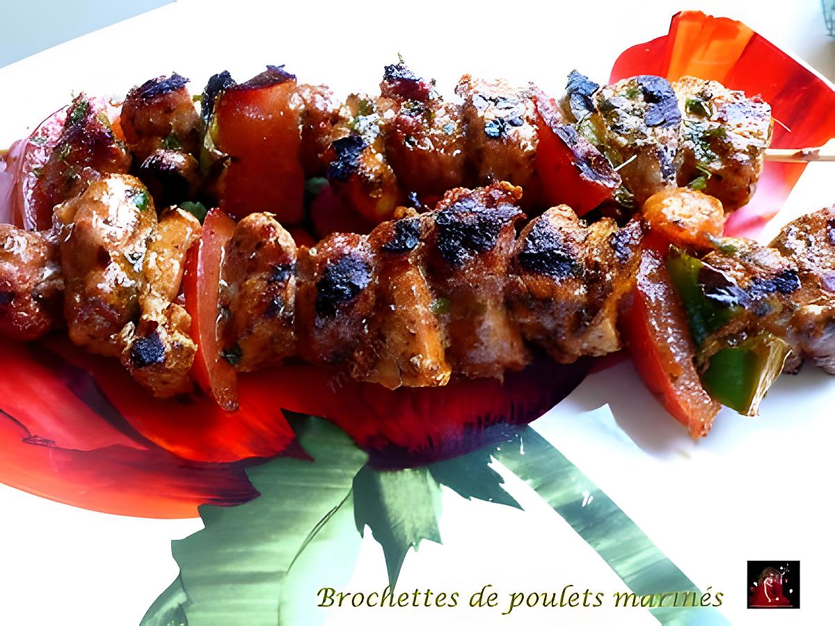 recette Brochettes de poulets marinés