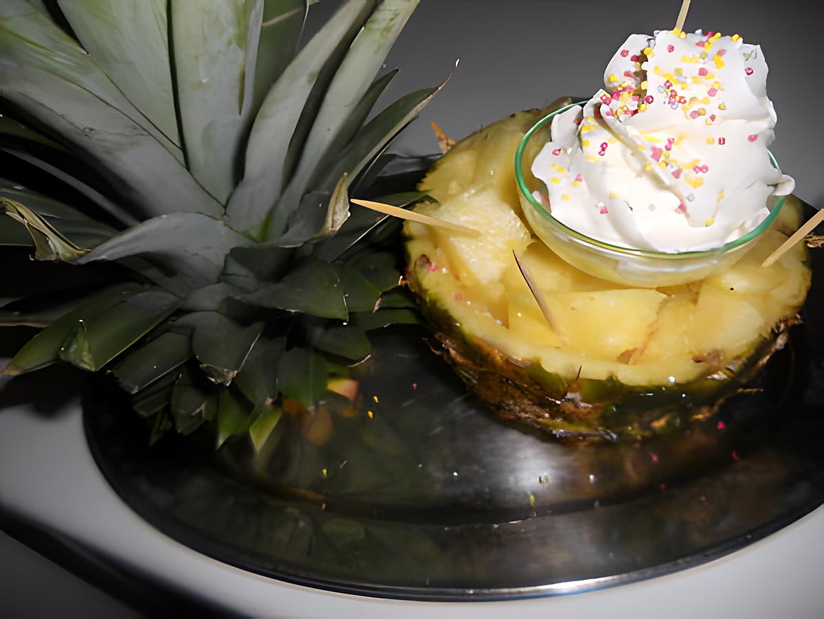 recette Salade d'ananas et chantilly