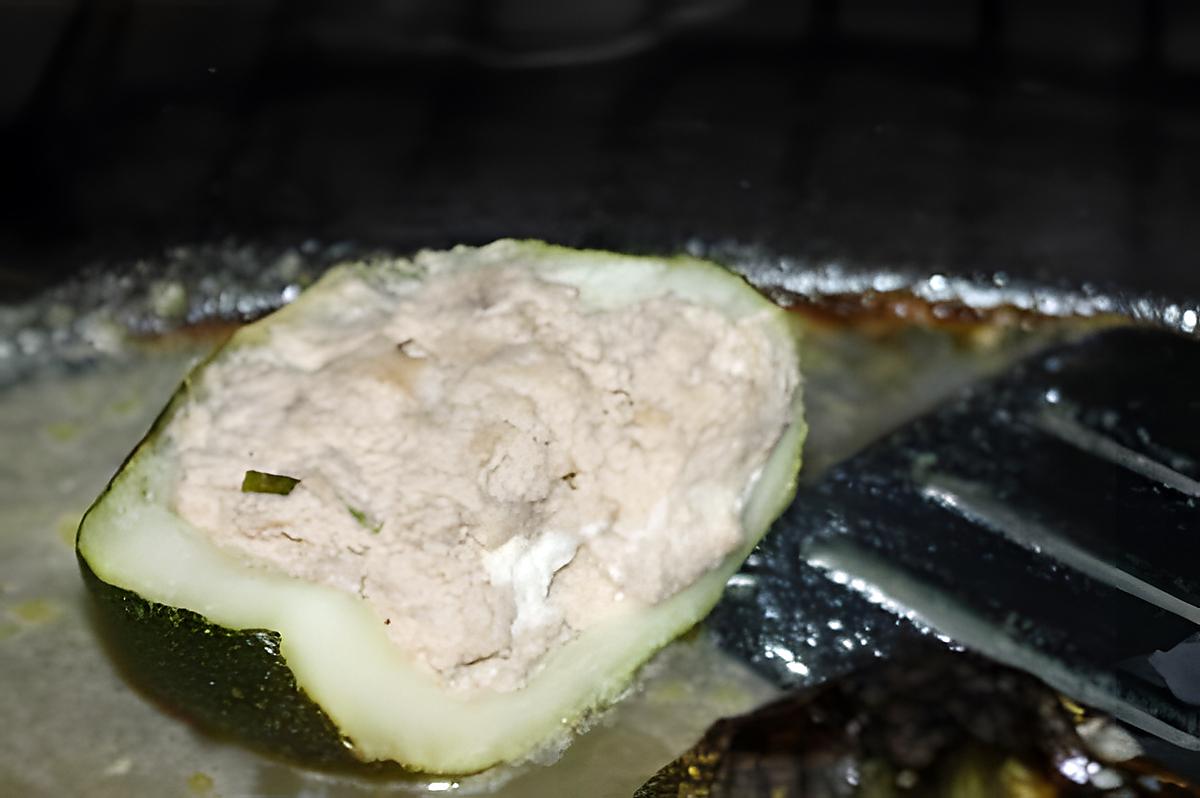 recette Courgettes Rondes Farcies Thon & Fromage de chèvre