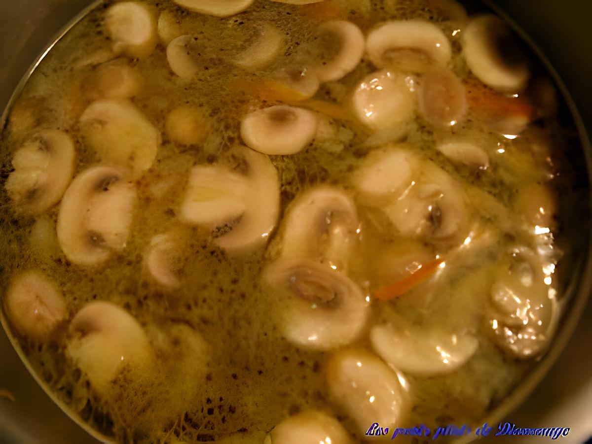 recette Soupe au poulet et champignons