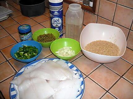 recette Flétan avec son riz au tajine