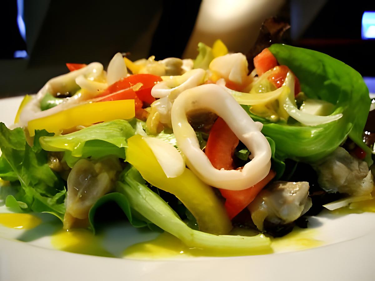 recette Salade de fruits de mer, vinaigrette à l'orange...