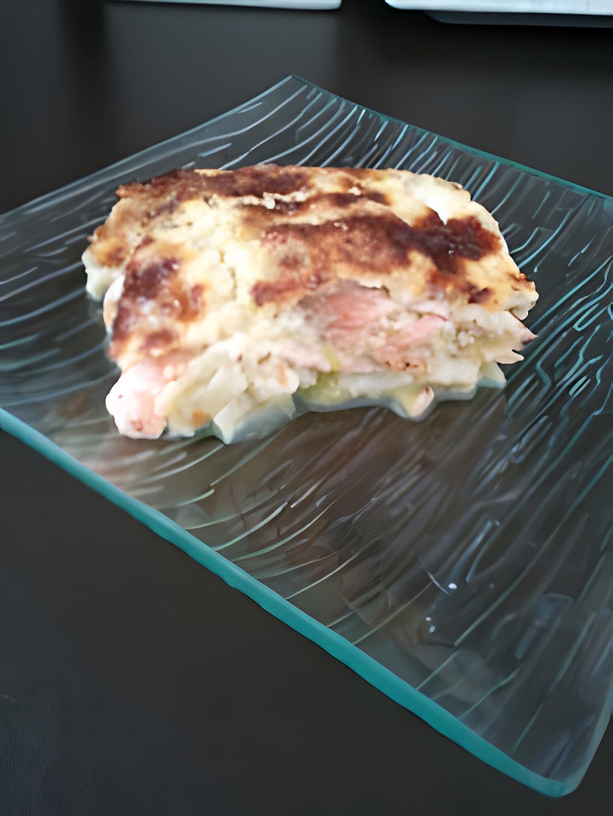 recette Gratin de courgette/saumon & ravioles du dauphiné