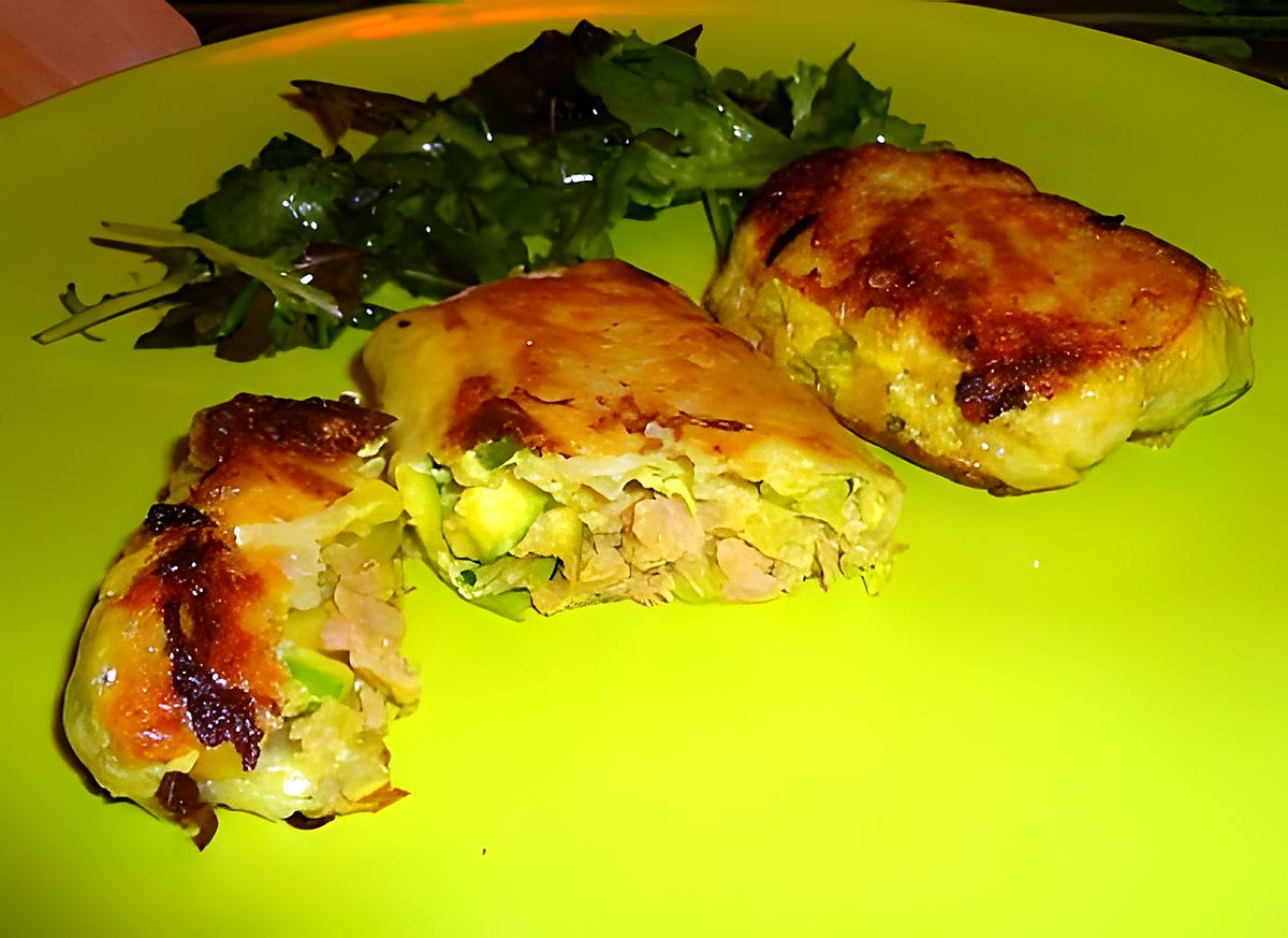 recette NEMS COURGETTE JAMBON OEUF AU CURCUMA