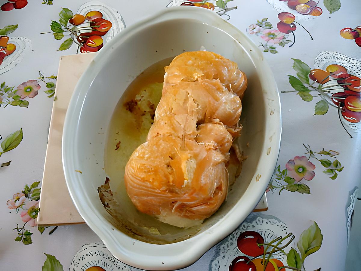 recette Roti de saumon farci aux noix de st Jacques
