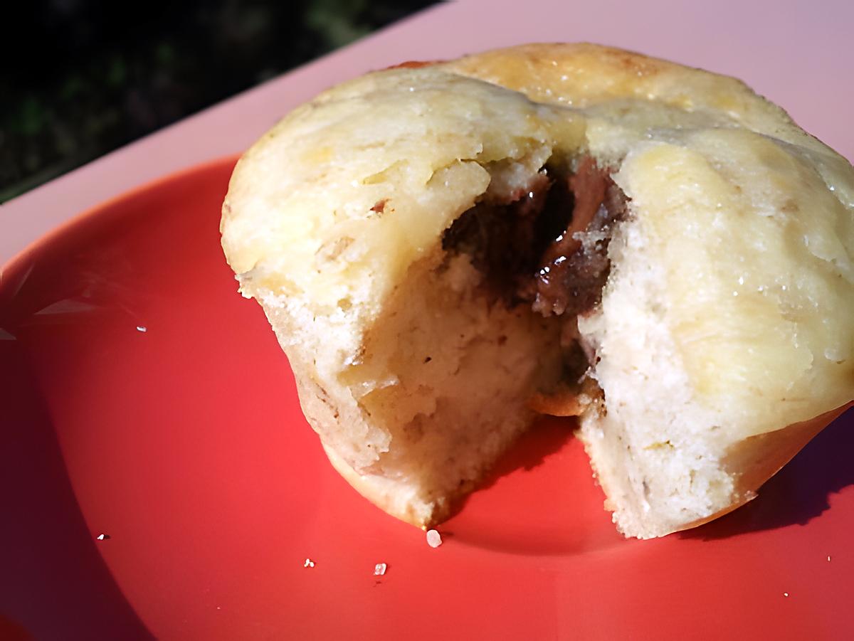 recette muffin à la banane, au coeur de nutella