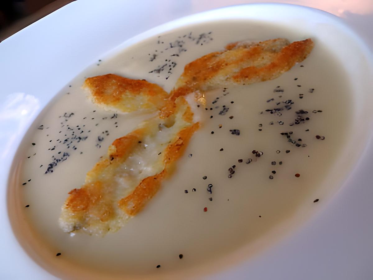 recette Velouté au coeur de palmier et ses quenelles de chèvre