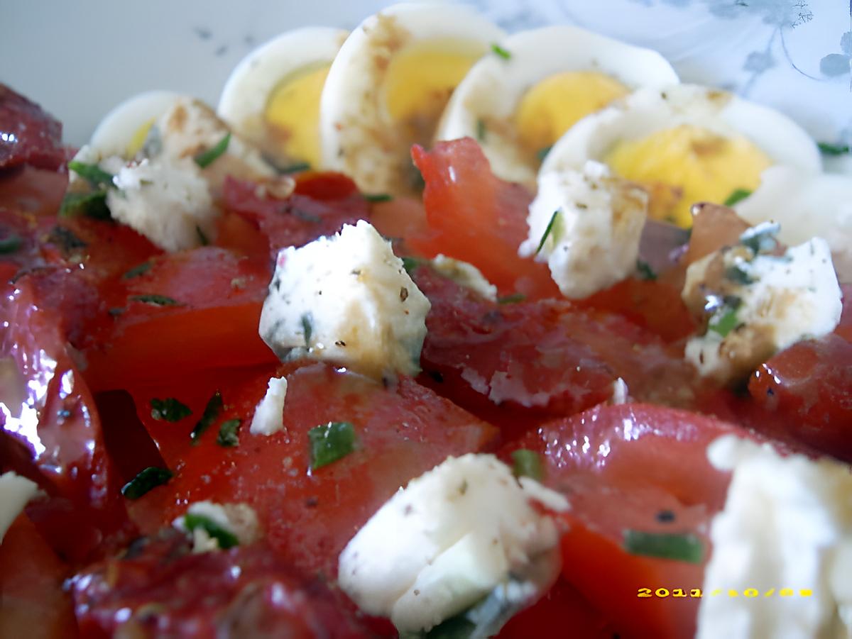 recette duo de tomates au saint-agur