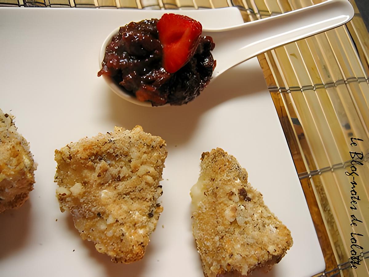 recette Camembert en croûte de noisettes et son chutney de fraises