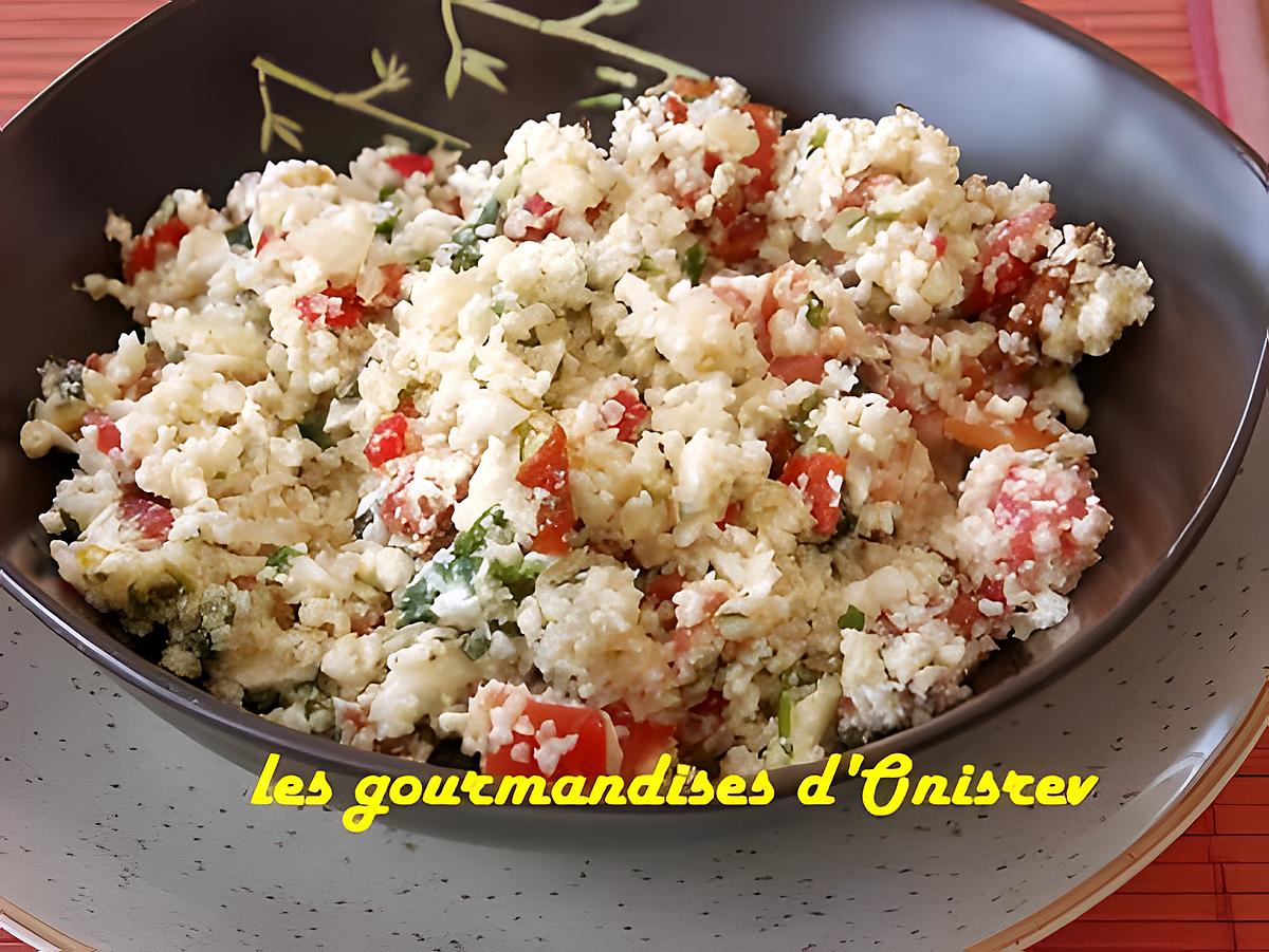 recette Taboulé de chou fleur cru aux deux tomates