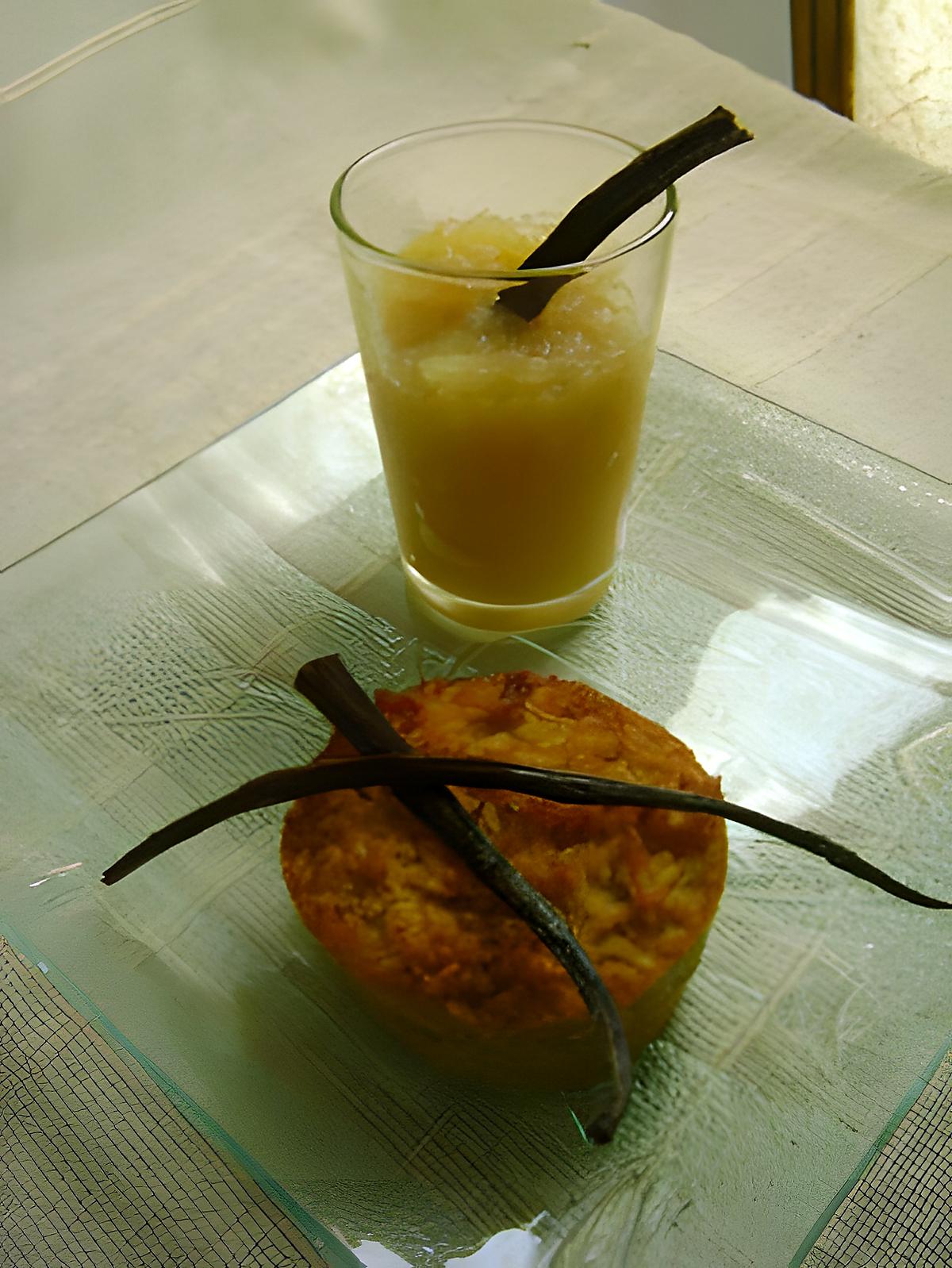 recette Gateau manioc-coco et compote pomme-canelle vanillée