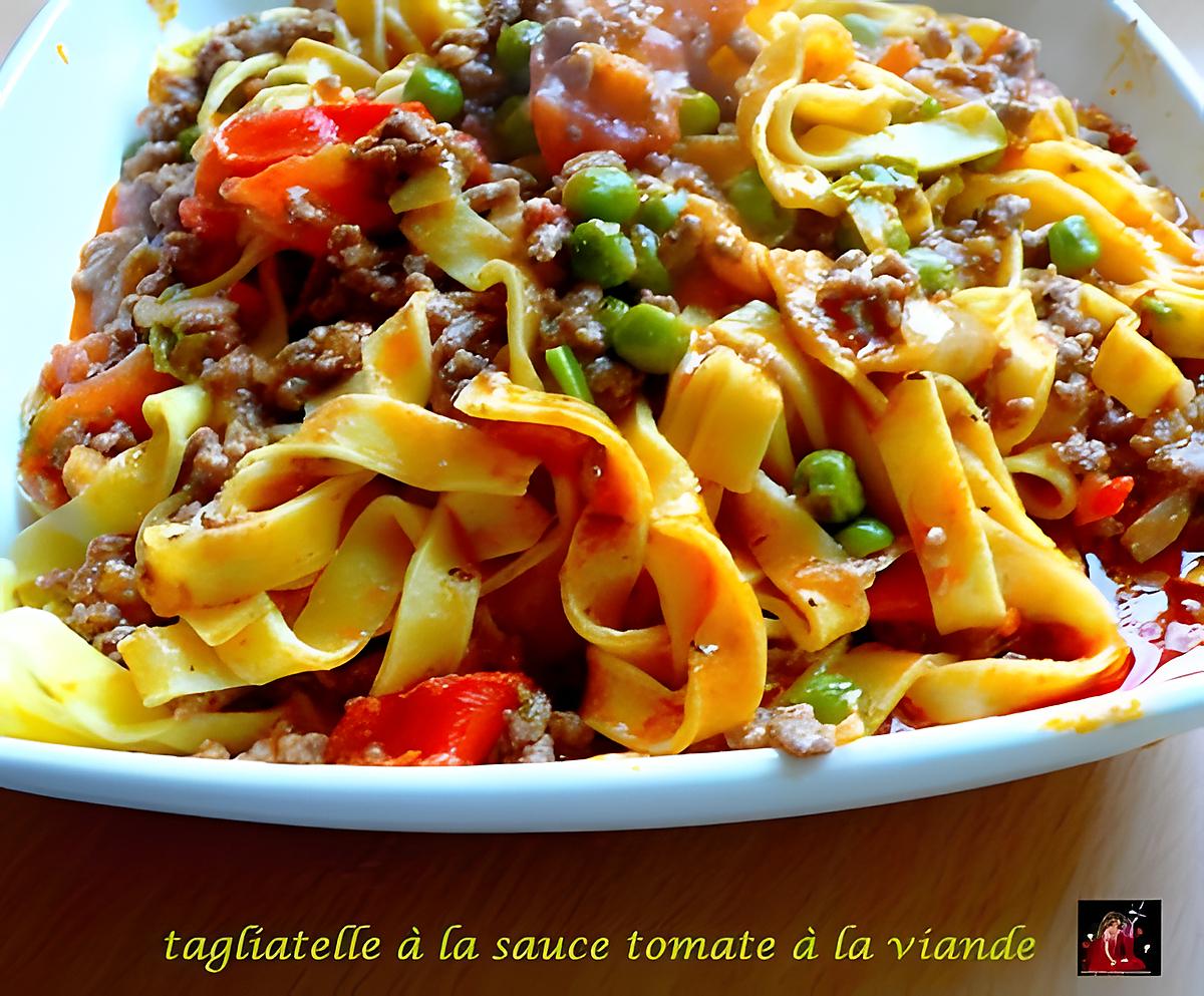 recette Tagliatelle à la sauce tomate et viandes