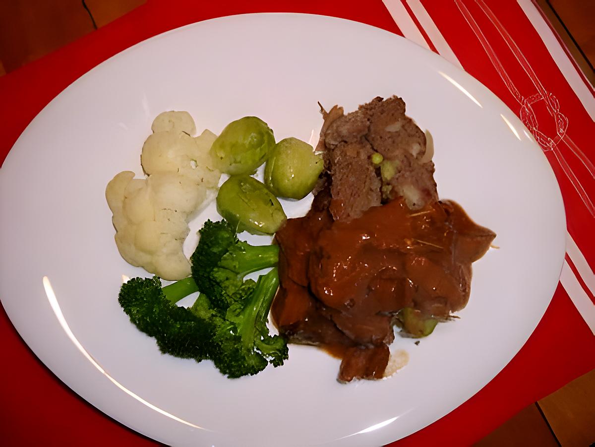 recette Pain de viande à l'orignal, sauce aux champigons sauvages