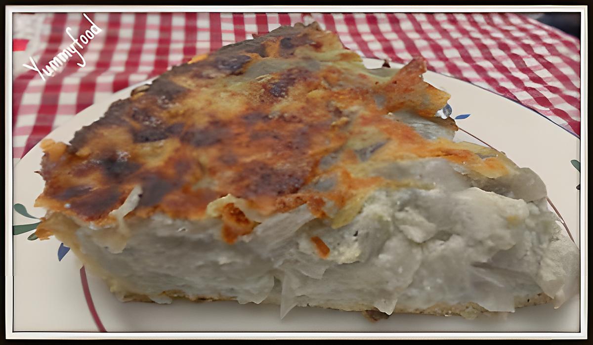 recette Quiche aux oignons rouges (pâte brisée au fromage)