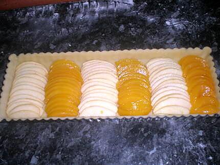 recette Tarte aux pommes et pêches