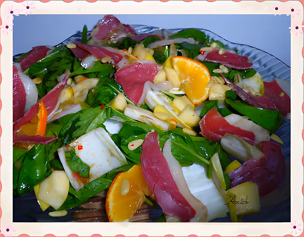 recette Salade acidulée aux magrets de canard gras séchés